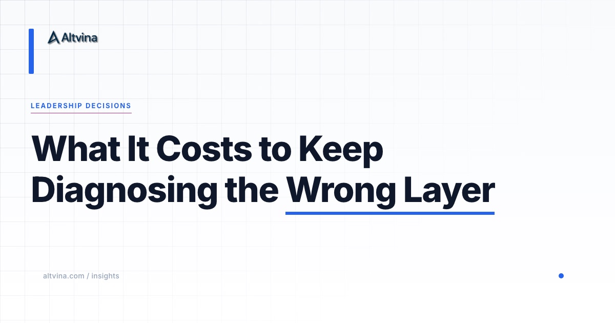 What It Costs to Keep Diagnosing the Wrong Layer, Altvina Operational Diagnosis